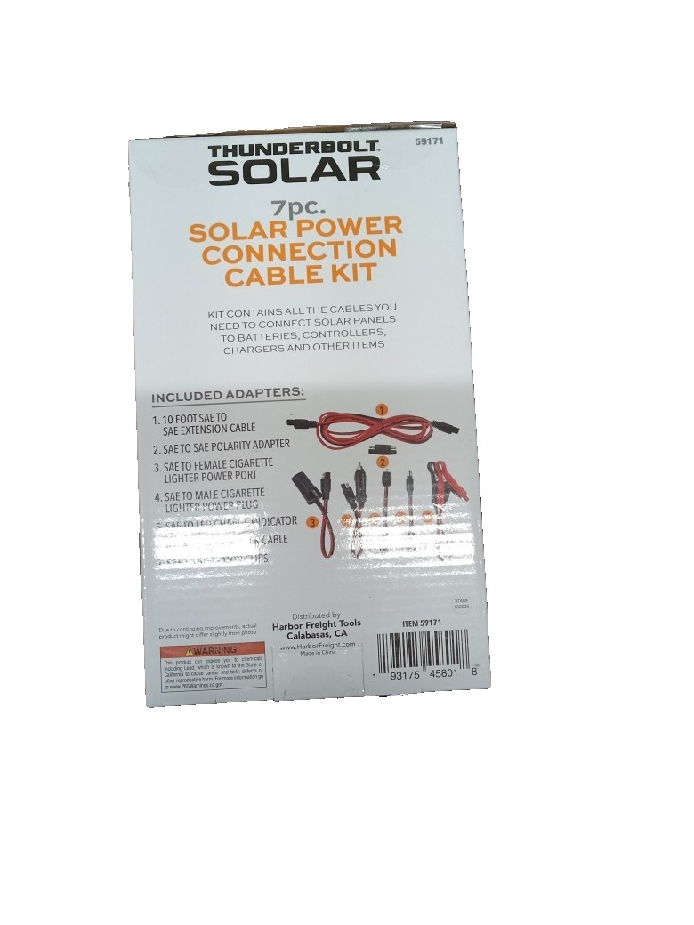 BRAND NEW Thunderbolt 6 pc Solar Power Connection Cable Kit USA SELLER SALE !!!!