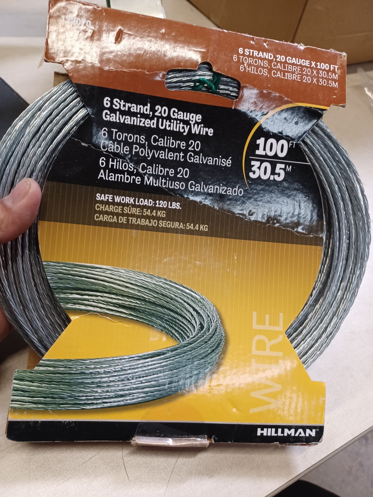 Anchor Wire 100 Ft. 20 Ga. Galvanized Steel 6-strand General Purpose Wire 122070