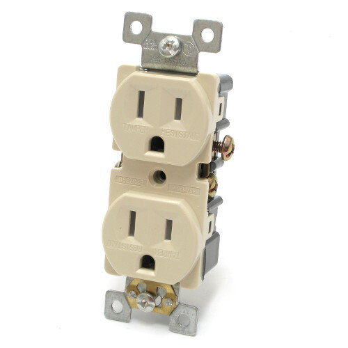 RPP Devices TRDR15-IV Tamper Resistant Receptacle, 125V 15A 5-15R, Ivory, 10pcs