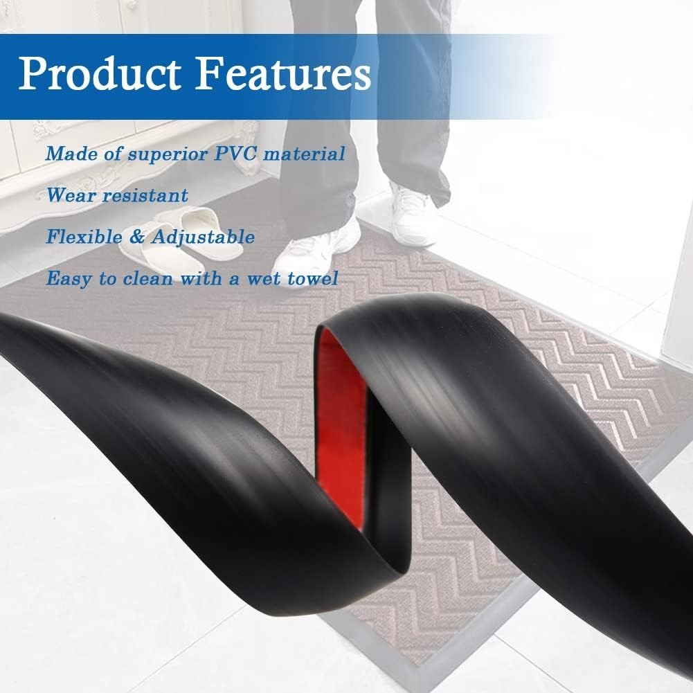 Versatile PVC Floor Transition Strip – 10ft Self-Adhesive for DIY Projects