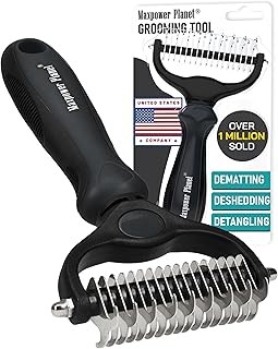 Maxpower Planet Hair Brush – Double Sided Shedding, Dematting Undercoat Rake for