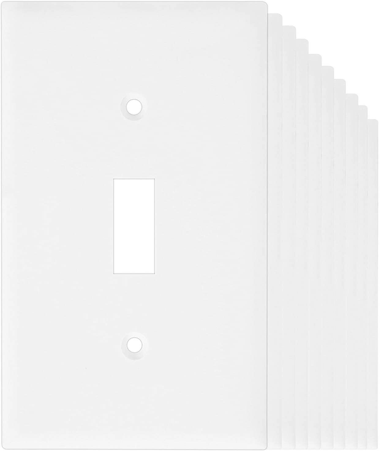 Toggle Wall Plate, Standard Size 1-Gang, Unbreakable Polycarbonate, 10 pack
