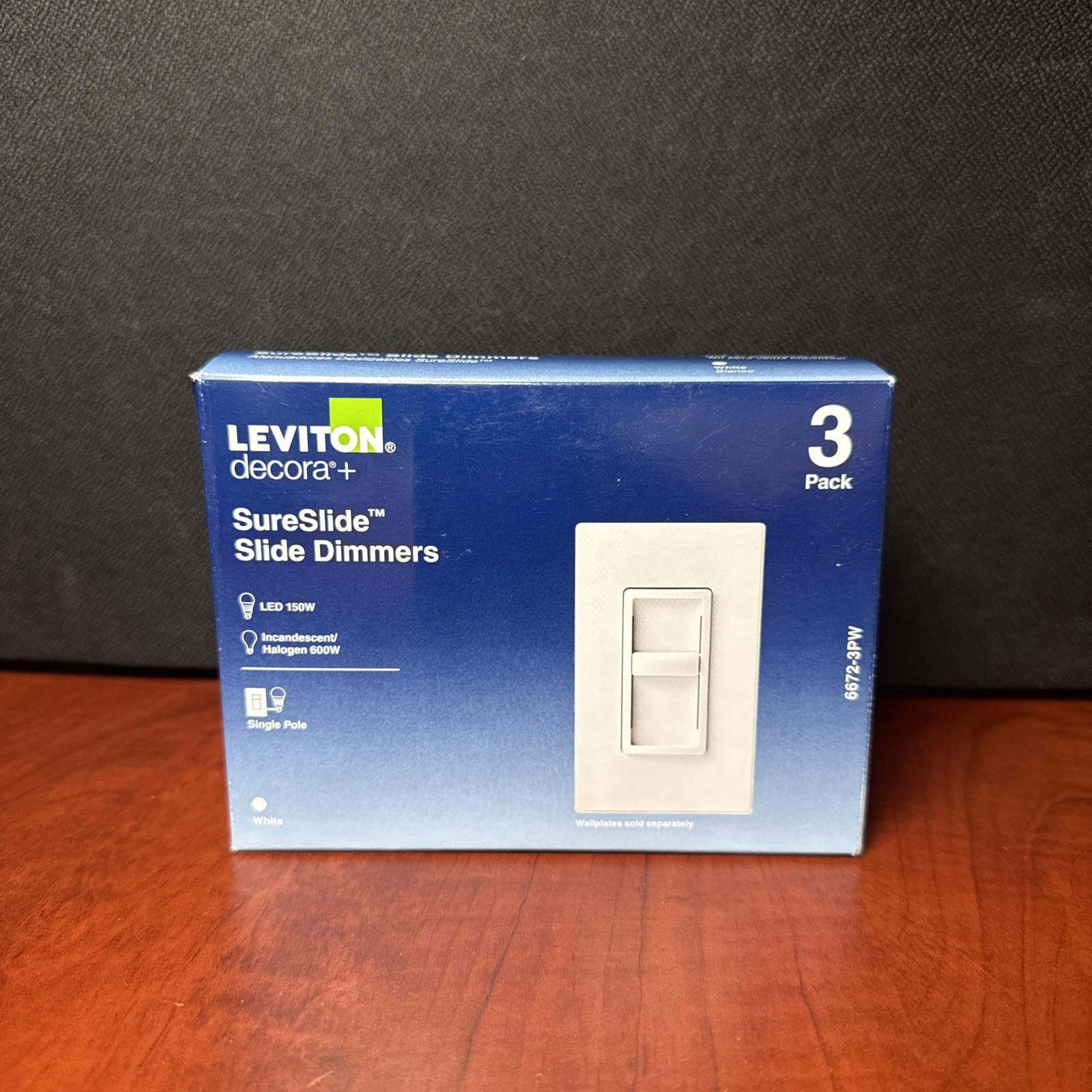 Leviton SureSlide White Slide Dimmer 6672-3PW – 3 Count (9437)