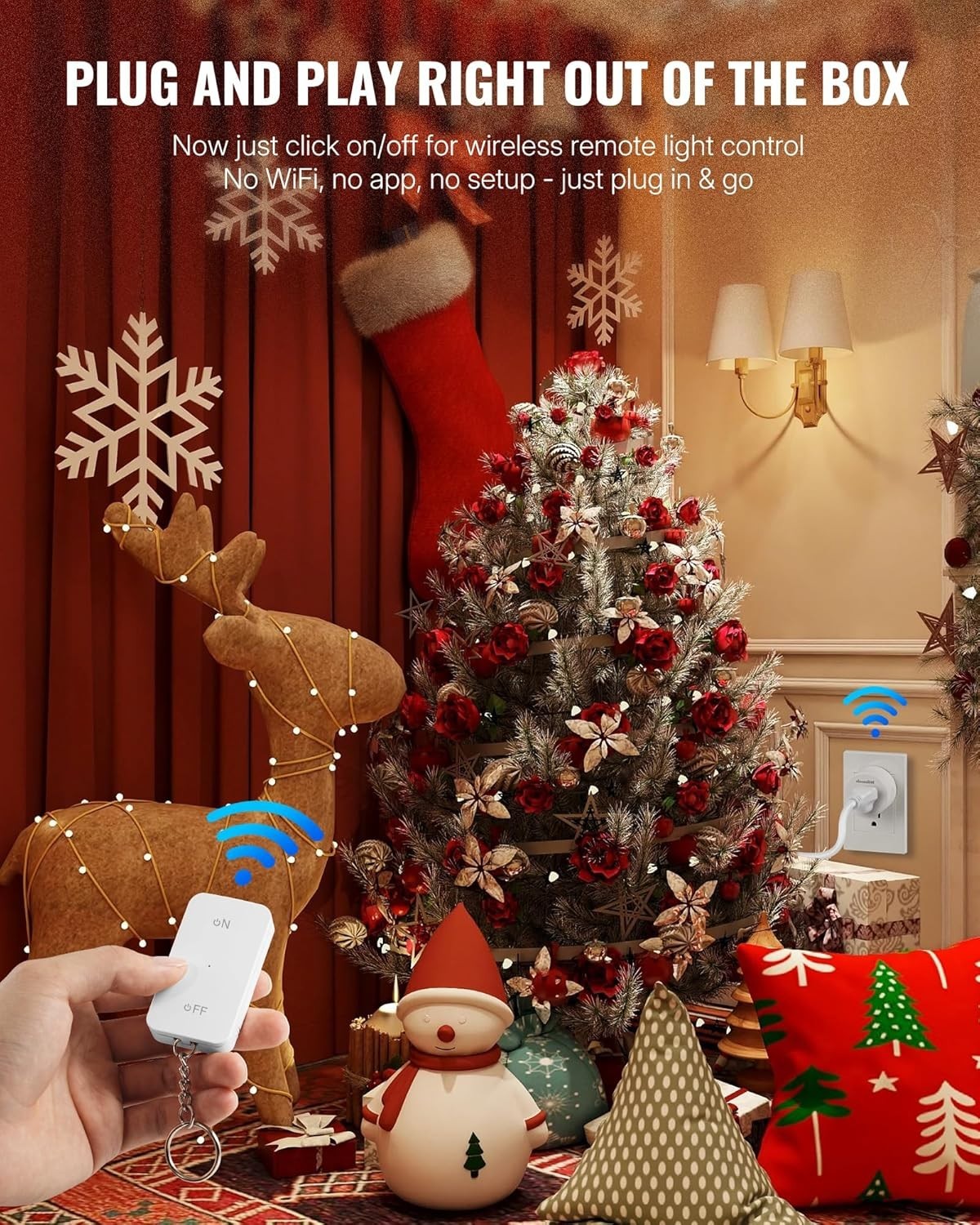 Remote Control Outlet, WILAWELS Wireless Light Switch with Magnetic Base, On …