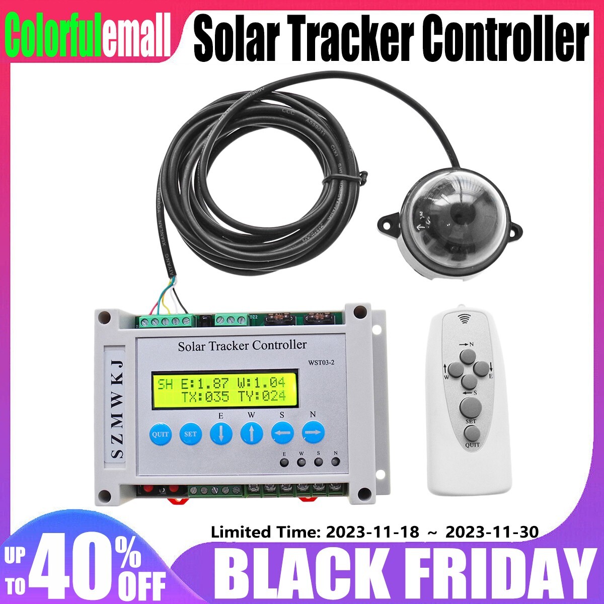 LCD DC12V 24V Dual Axis Solar Panel Tracking Electronic Solar Tracker Controller