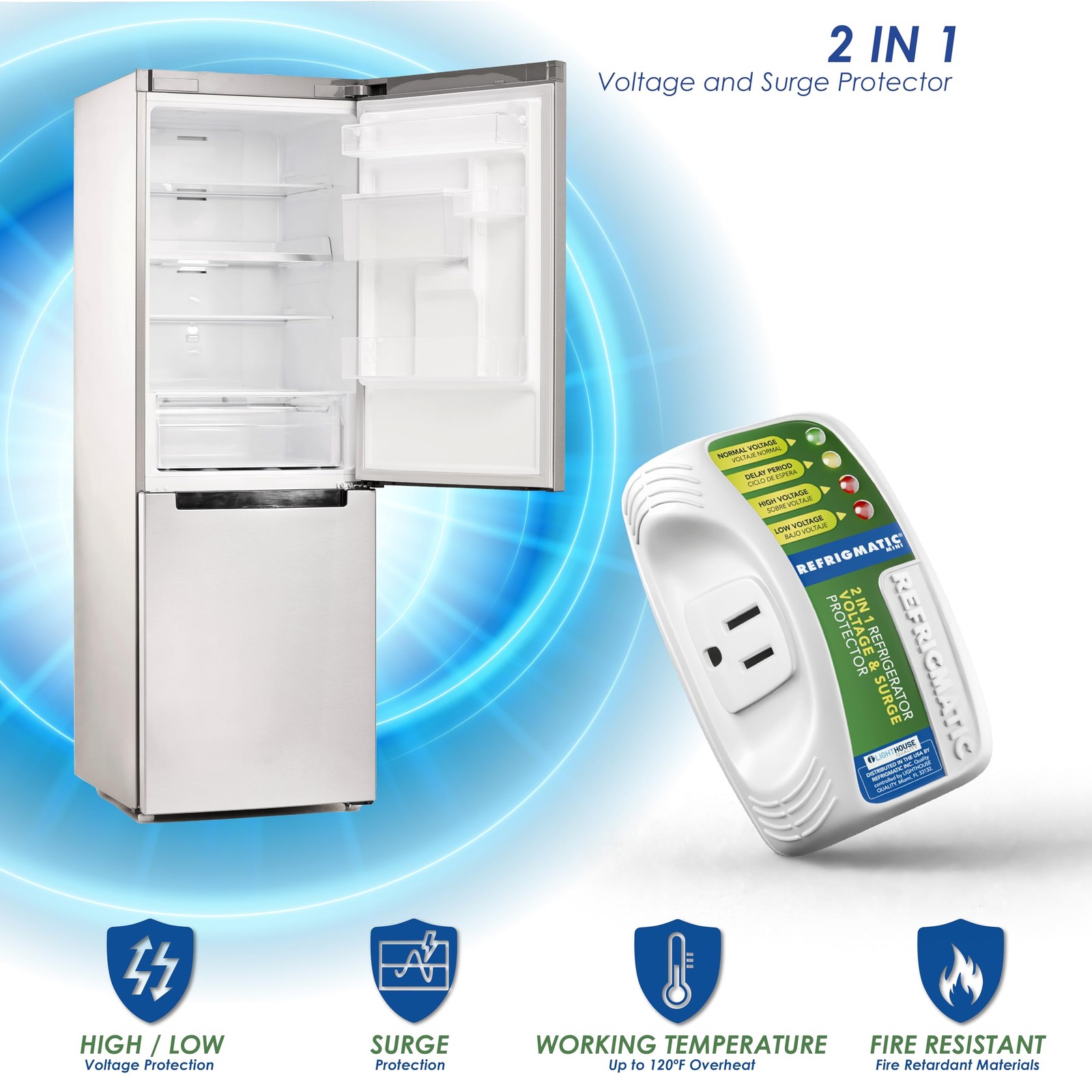 Refrigmatic WS-36300 Electronic Surge Protector for Refrigerator Up to 27 cu. ft