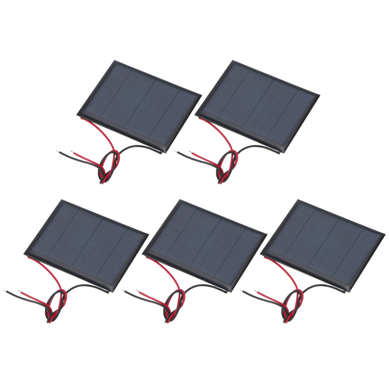 5 Pcs 5V 0.25W 50mA Mini Solar Panels with 2 Cable 60mm x 44mm