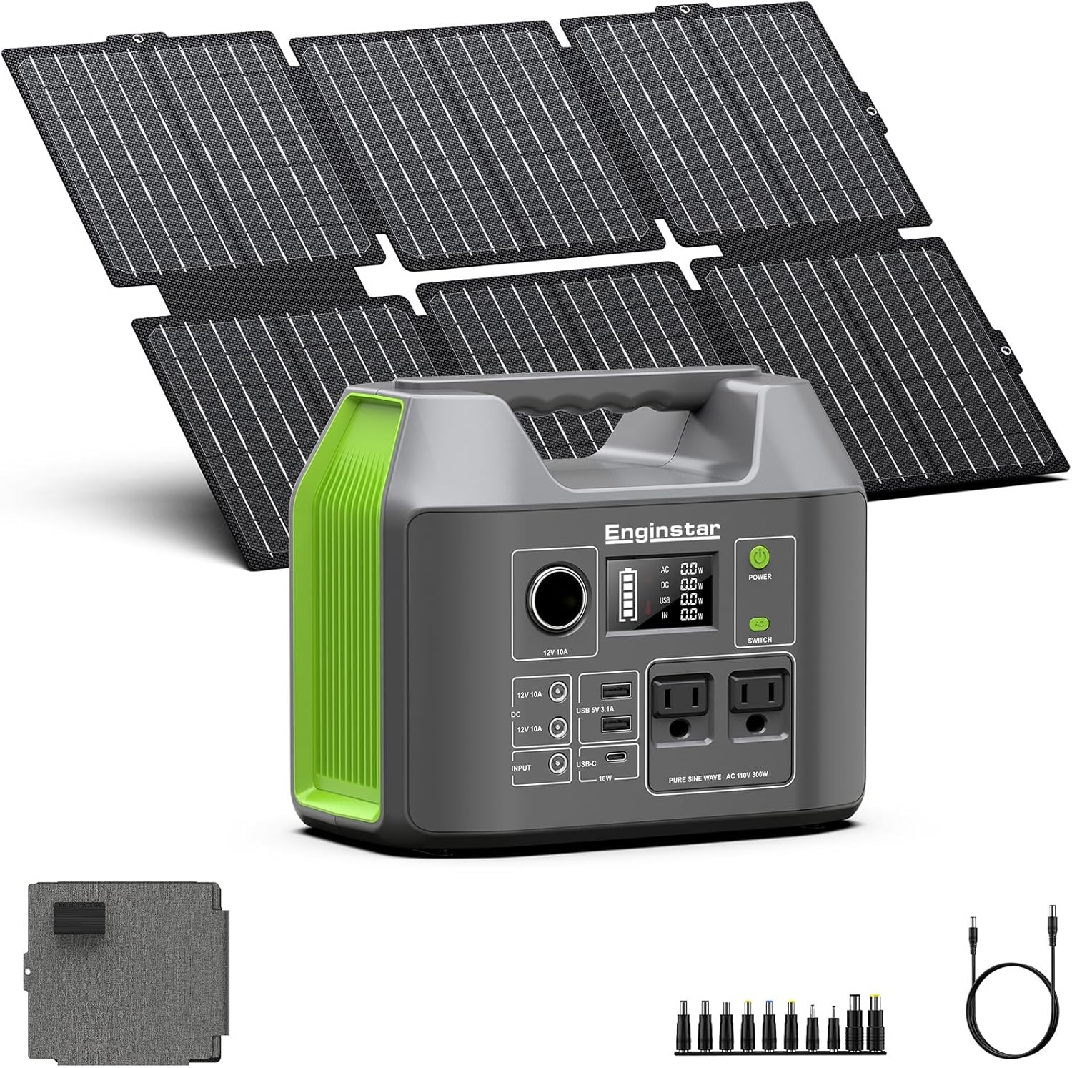 Solar Generator 296Wh 300W with Foldable 60W Panel