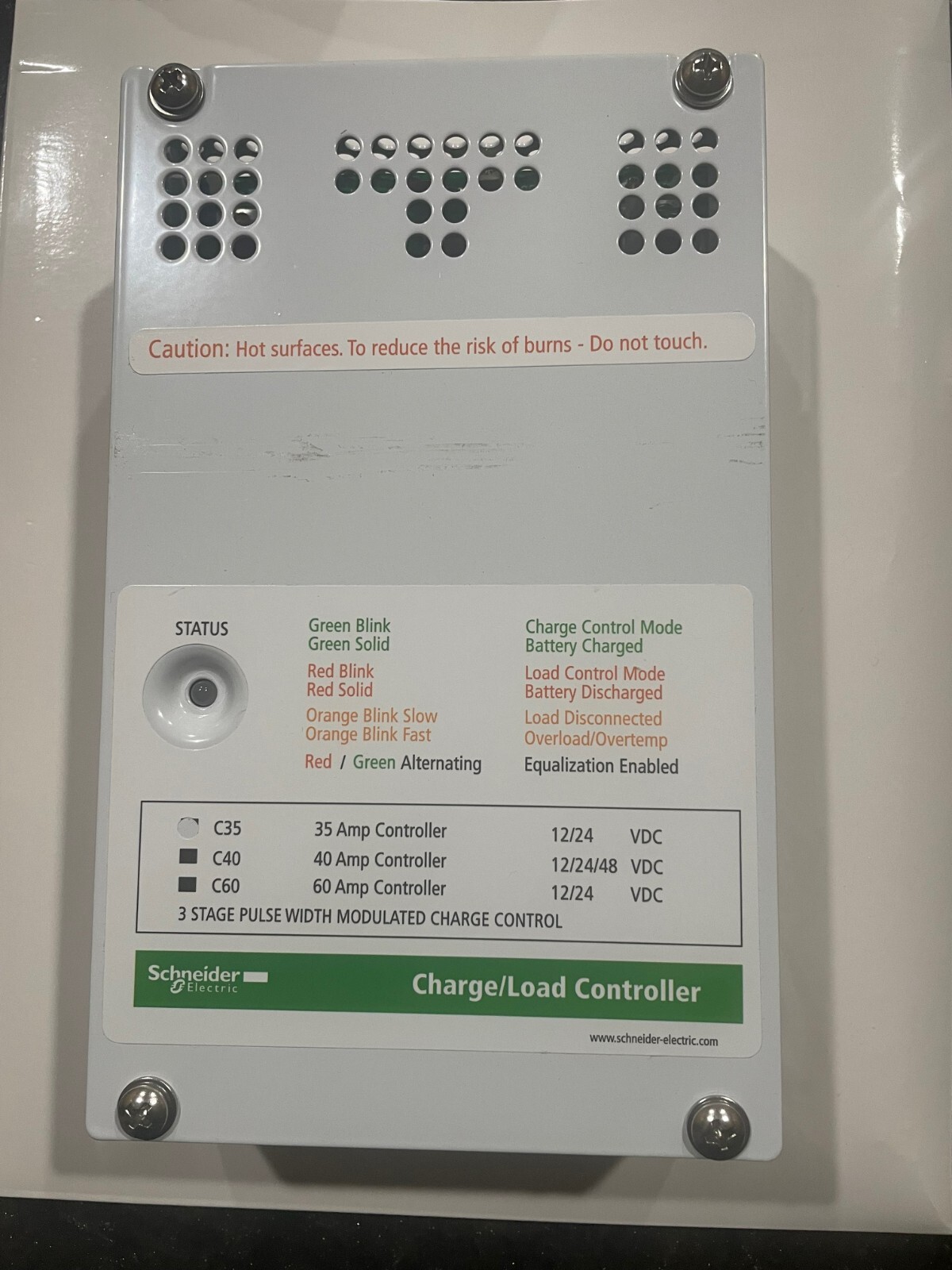 Schneider Electric C35 PWM Type Charge Controller 35 Amp