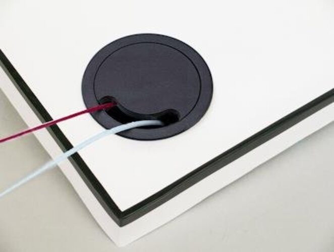 Heavy Duty Floor Grommet w/Cover | Black ABS Plastic Grommet for Cable 3 Inch