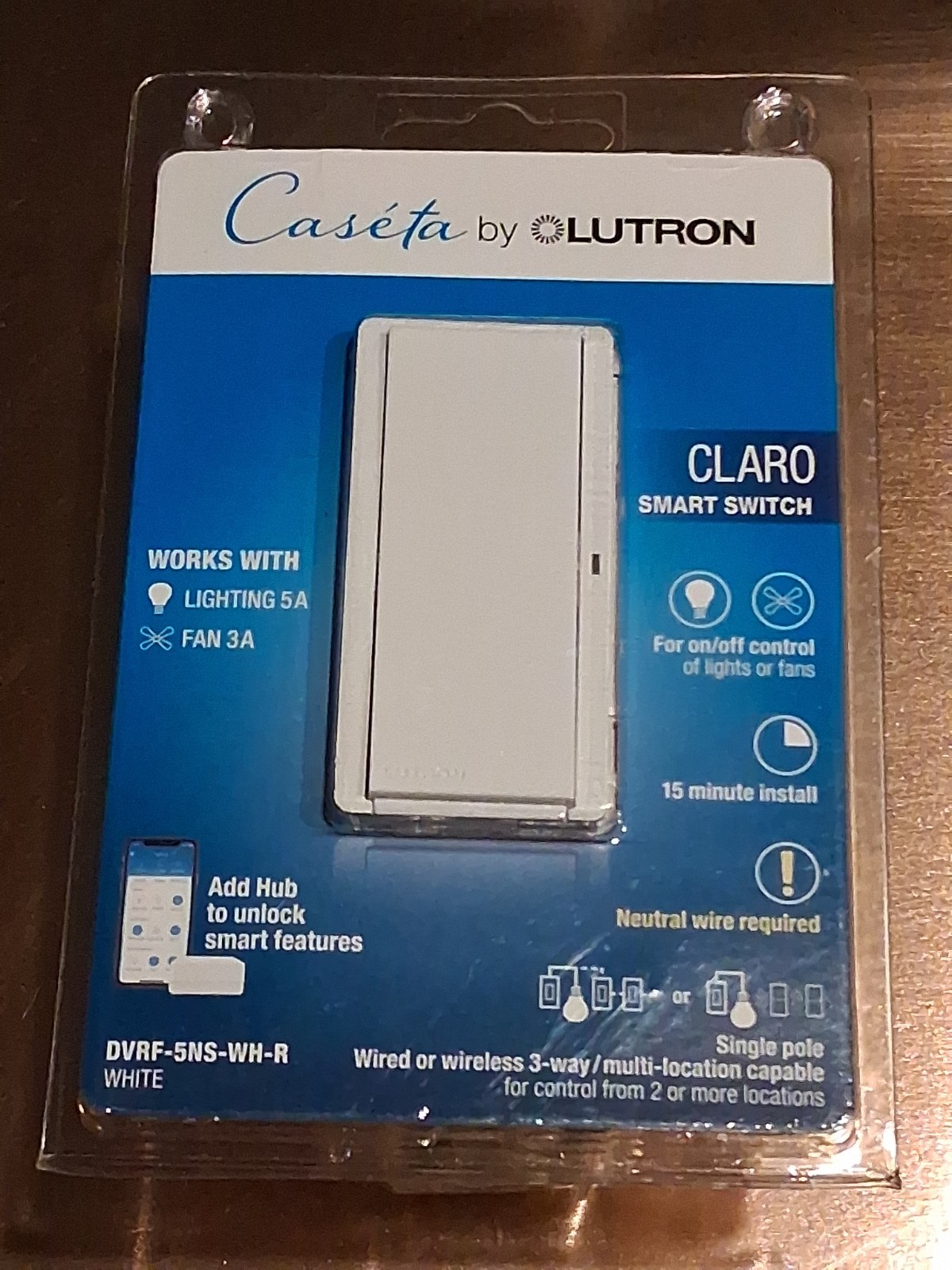 Lutron Caseta Claro Smart Switch – White