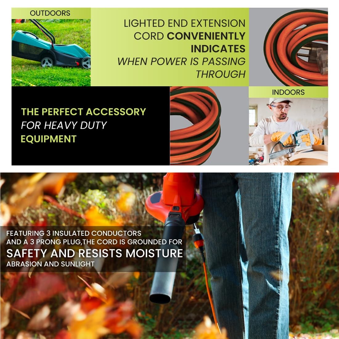 Power By GoGreen Go Green Inc. 16/3 50-Foot Outdoor 50 ft, Orange