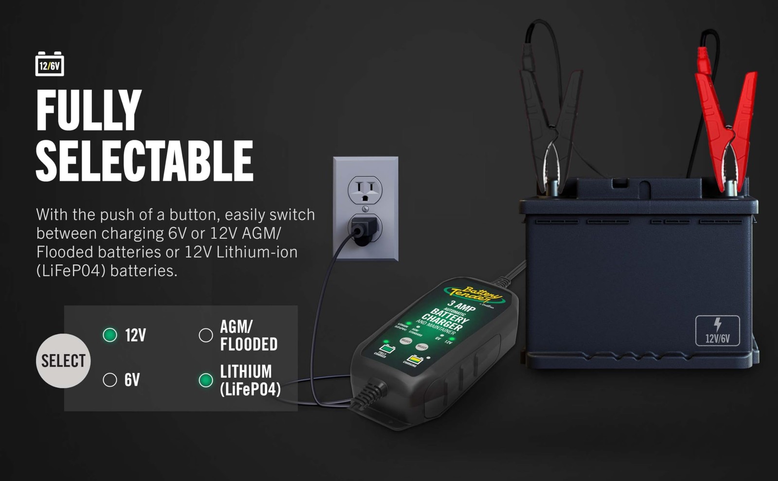 Battery Tender 3 AMP Battery Charger and Maintainer – Automotive Switchable 12V