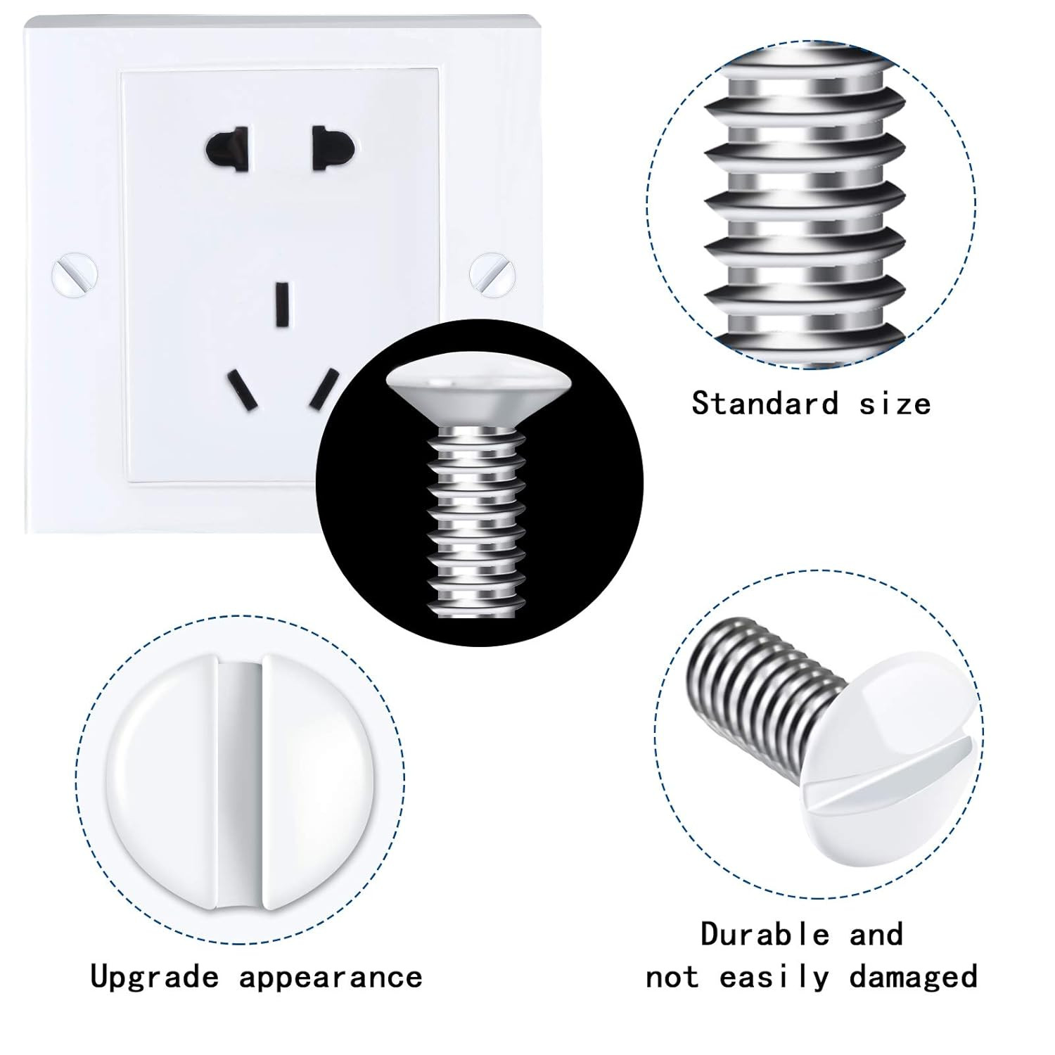 120 Pcs Wall Switch Plate Screws 5/16 Inch Long 6-32 Thread Switch Cover Metal..