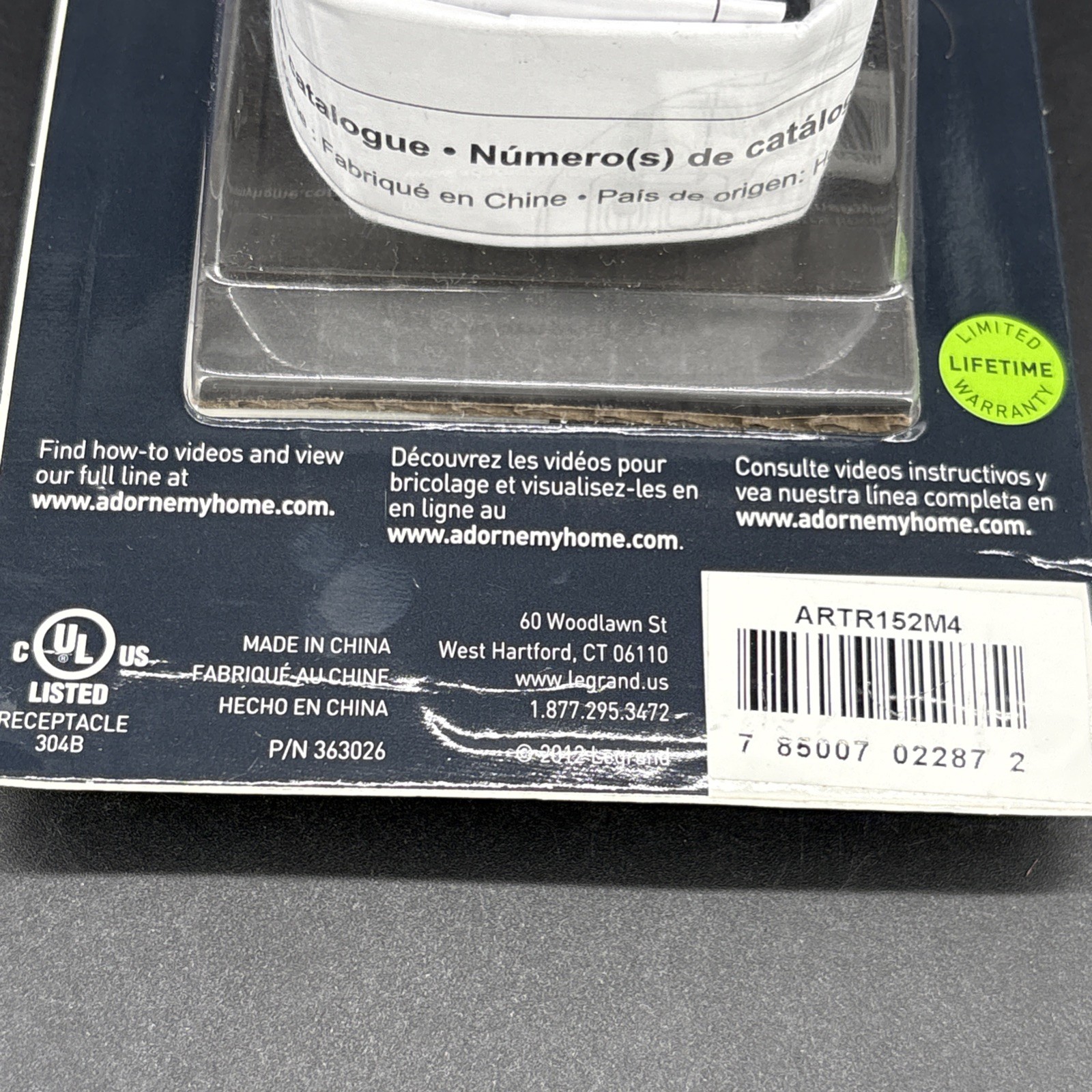 Lot Of 5 – Legrand Adorne 15A Tamper-Resistant Outlet Magnesium Finish ARTR152M4