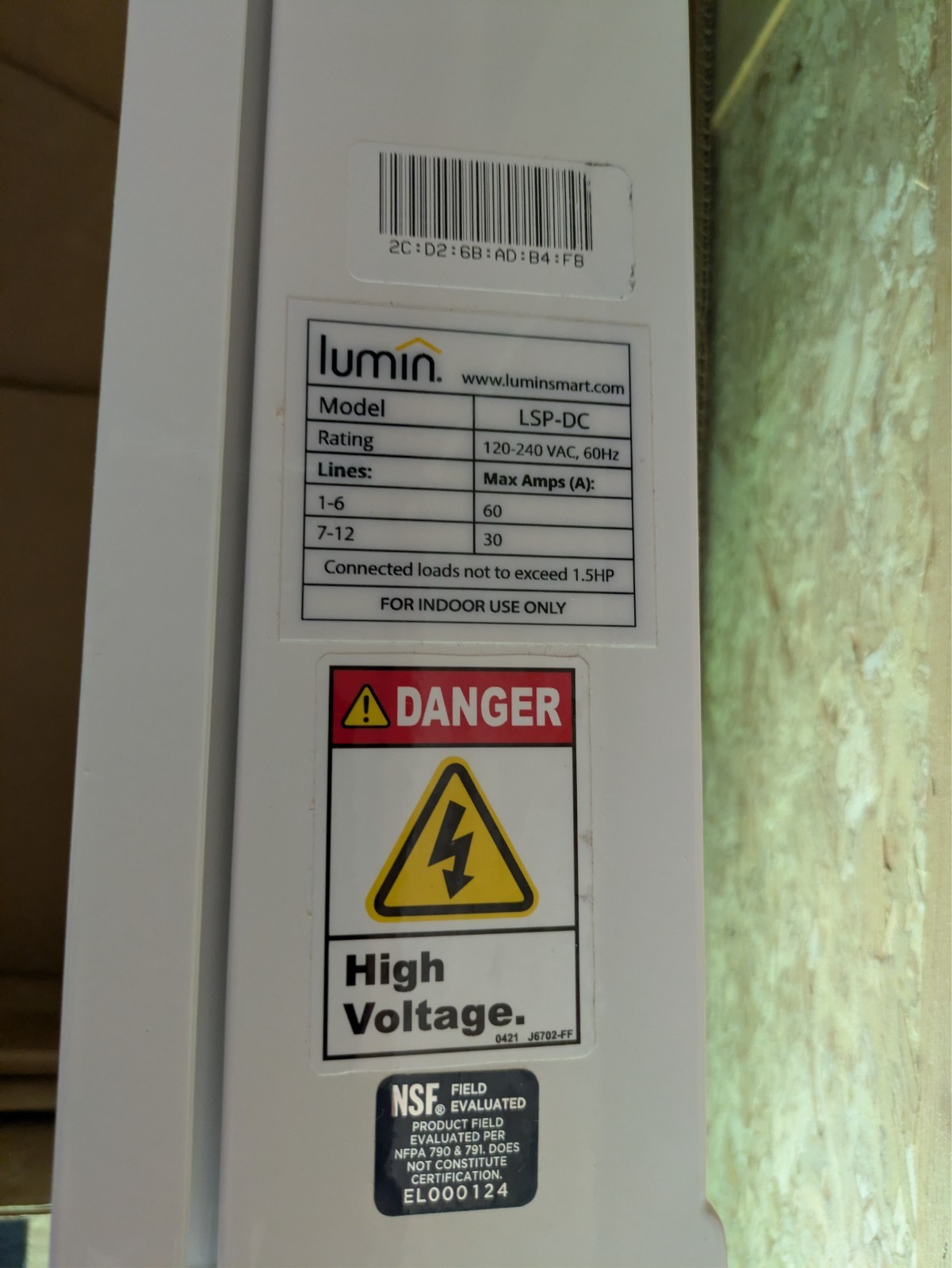 Lumin LSP-DC Smart Electrical Panel – Indoor – *damaged CT casing*