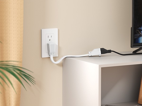 DEWENWILS 1FT Flat Plug Extension Cord 3-Pack, Space Saving, 14/3 SPT-3, 15A