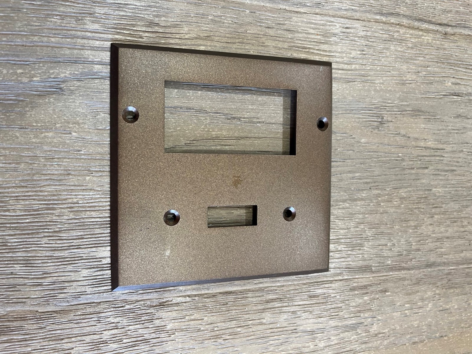 Rejuvenation Double gfci toggle switch plate cover white brushed brass bronze