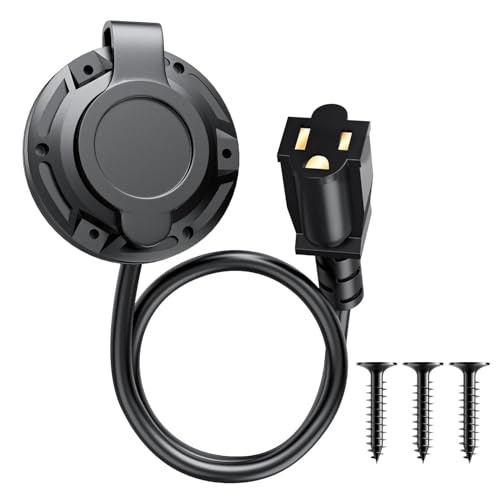 20A 125V AC Port Plug, 12AWG Heavy-Duty RV Waterproof Shore 16 inches Standard