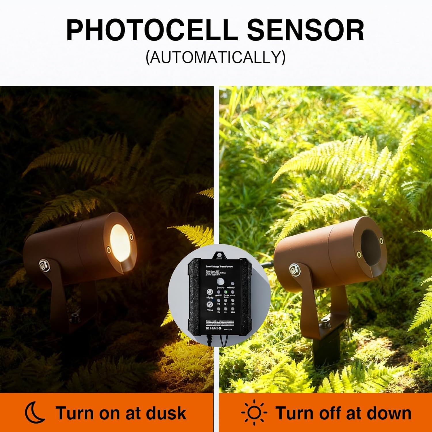 65W Landscape Light Transformer, 120VAC to 12VDC Dusk to Dawn and Timer Built-in