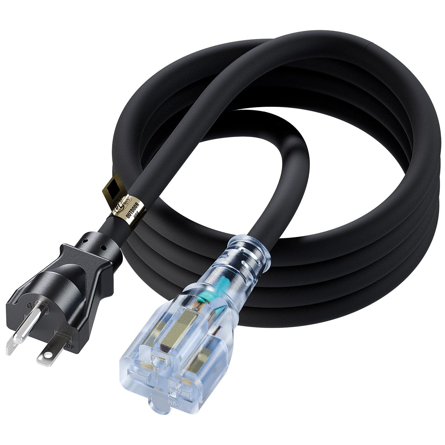 10FT Nema 6-20P Extension Cord, Plugrand to 6-15R/20R 10FT, Black