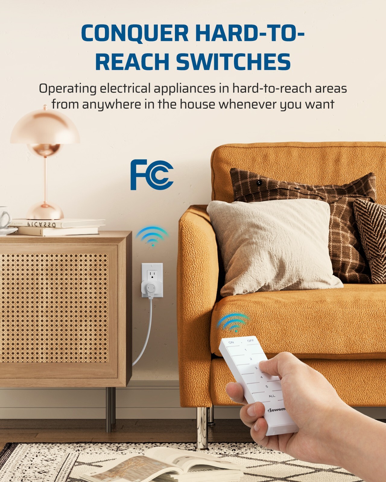 DEWENWILS Indoor Wireless Remote Control Outlet, Remote Light Switch 15A/1875W