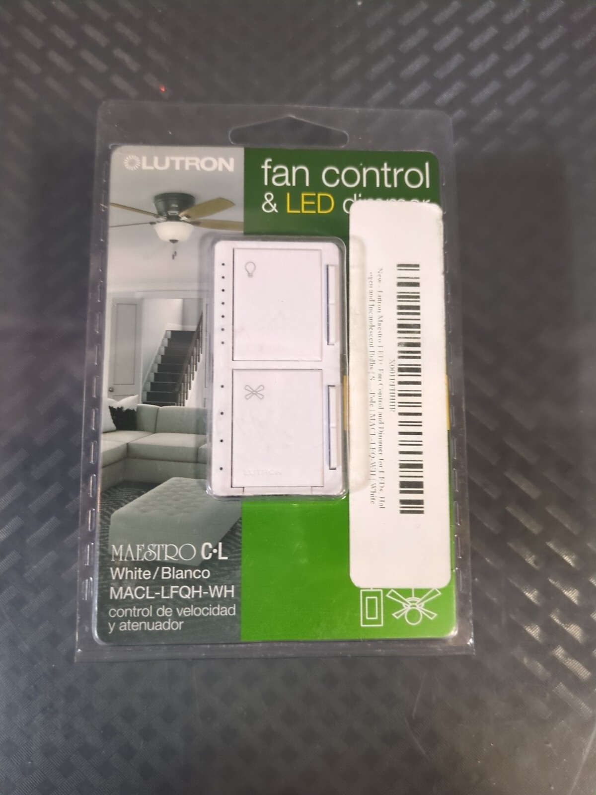 Lutron MACL-LFQH-WH Maestro Fan Control and Light Dimmer NEW #58