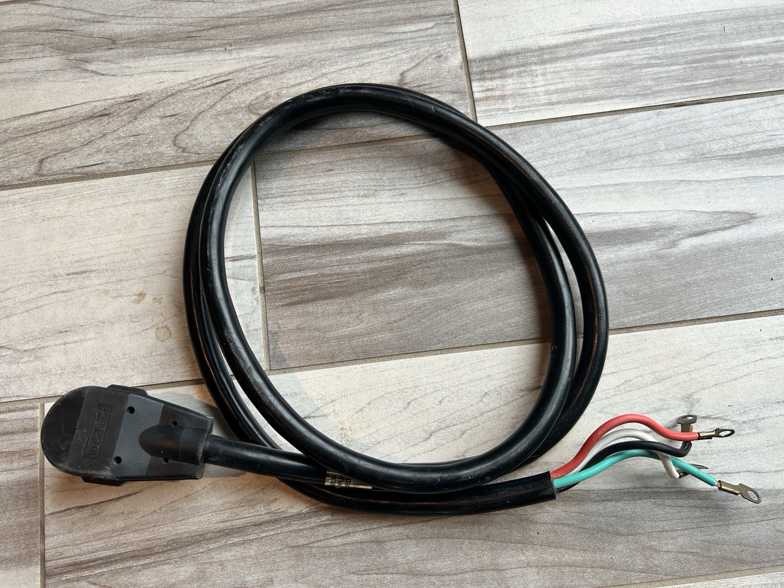 50 Amp 4-Prong Range Power Cord – NEMA 14-50P – Ring Terminals – Used