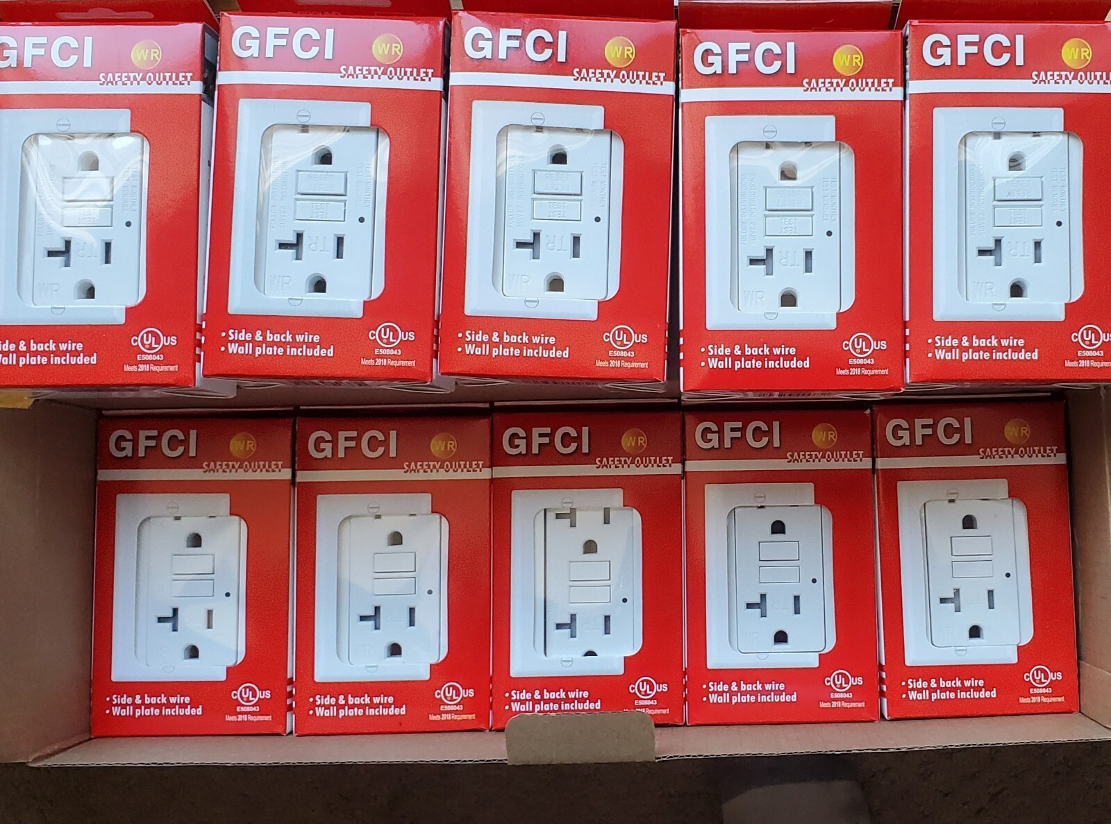 10PK 20AMP GFCI GFI Safety Outlet Receptacle w/ Wall Plate LED Indicator TR WR