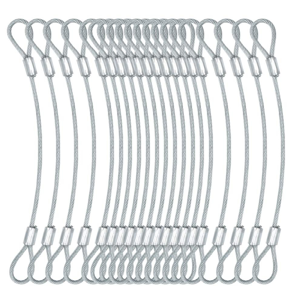 Bytiyar 1/8″(3mm) Wire Diam Stainless Steel Cable 8 inches – 15 Pcs, Clear-B
