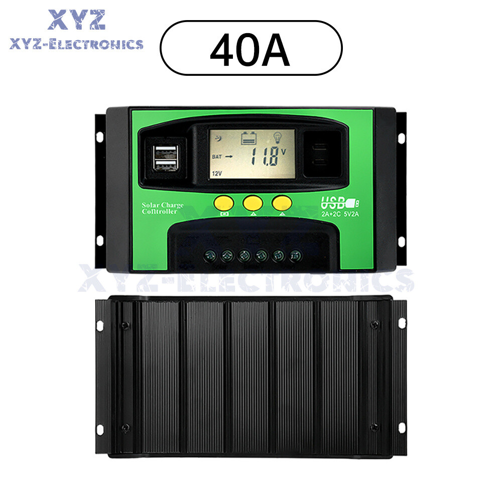 12V24V Solar Charger Controller 30A 40A 100A PV LCD Controller Timing USB/Type-C