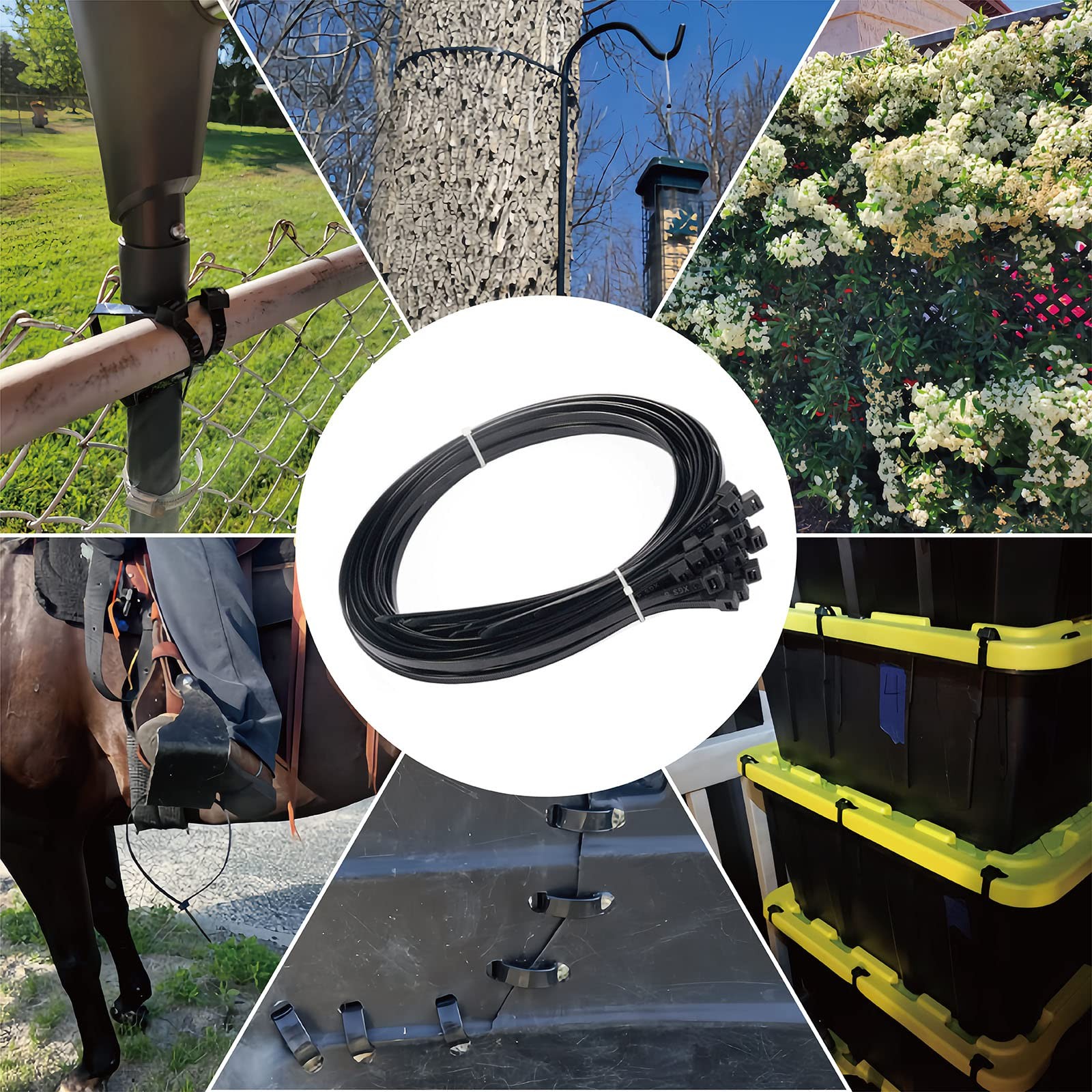 Large Zip Ties 18 inch, 50 Pack, Long 18″/50 pk (220 Lb), Black