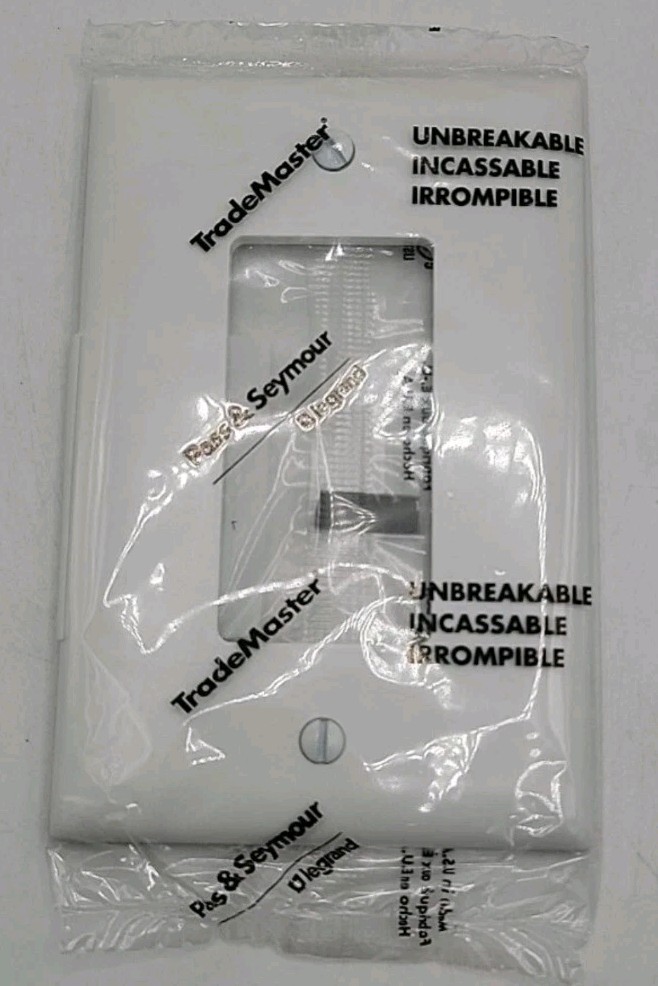 New Legrand Pass & Seymour TP26-W TM WALL PLATE, 1-Gang, White- Box of 20