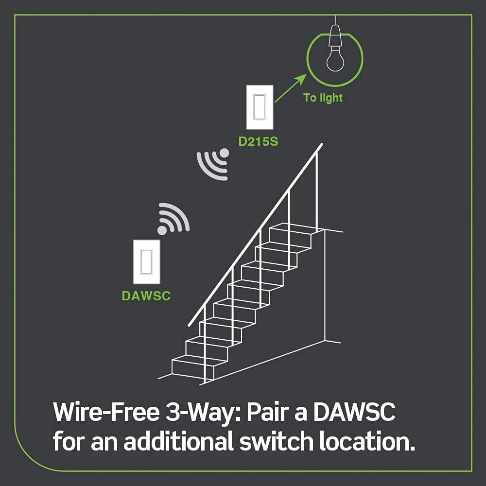 Wireless White Electronic Switch 3 Way Control for Decora Smart Wi Fi Devices