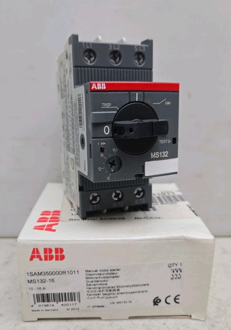 Abb MS132-16 Manual Motor Starter 10-16A 690V Thermal Magnetic 1SAM350000R1011