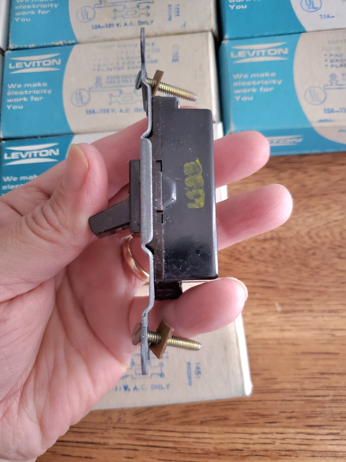 9 Leviton 1451 Brown / 1 Eagle / 1 GE Single Pole Switch 15A 120V Lot (11 Total)