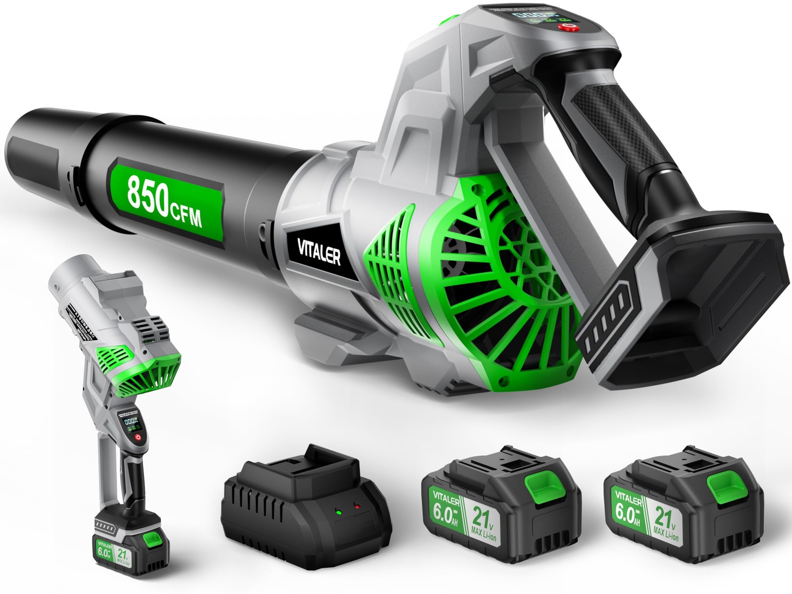Leaf Blower Cordless with Up to 850 CFM & 250 MPH, Brushless Electric Leaf Blowe