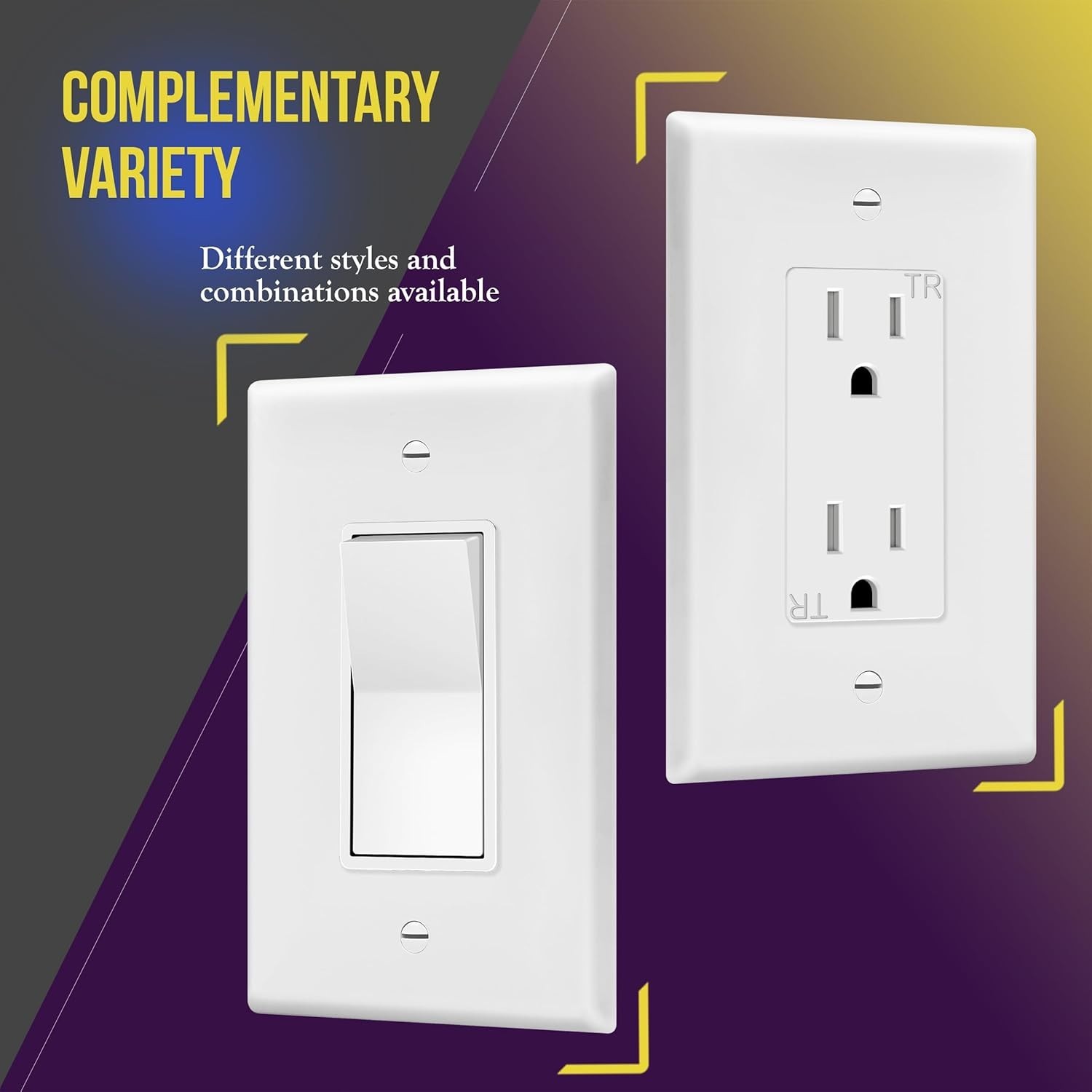 Mid-Size Glossy Decorator Wall Plate – Durable Polycarbonate, 1-Gang Design
