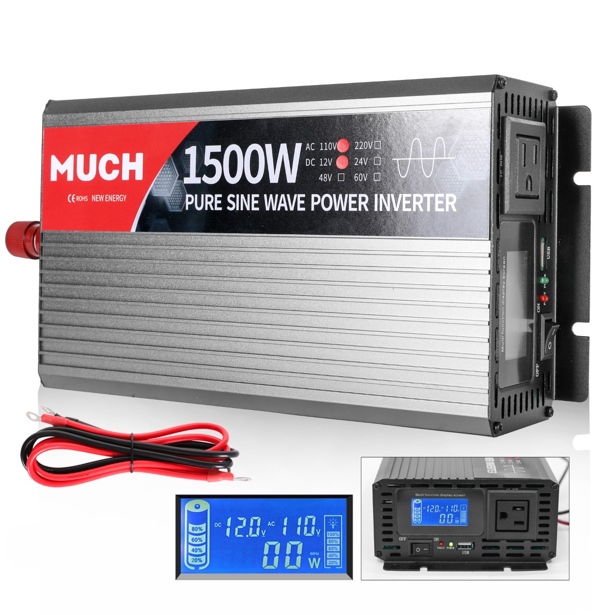 Reliable Pure Sine Wave Power Inverter 2500w 3000w 3500w 4000w 12V 24V Converter