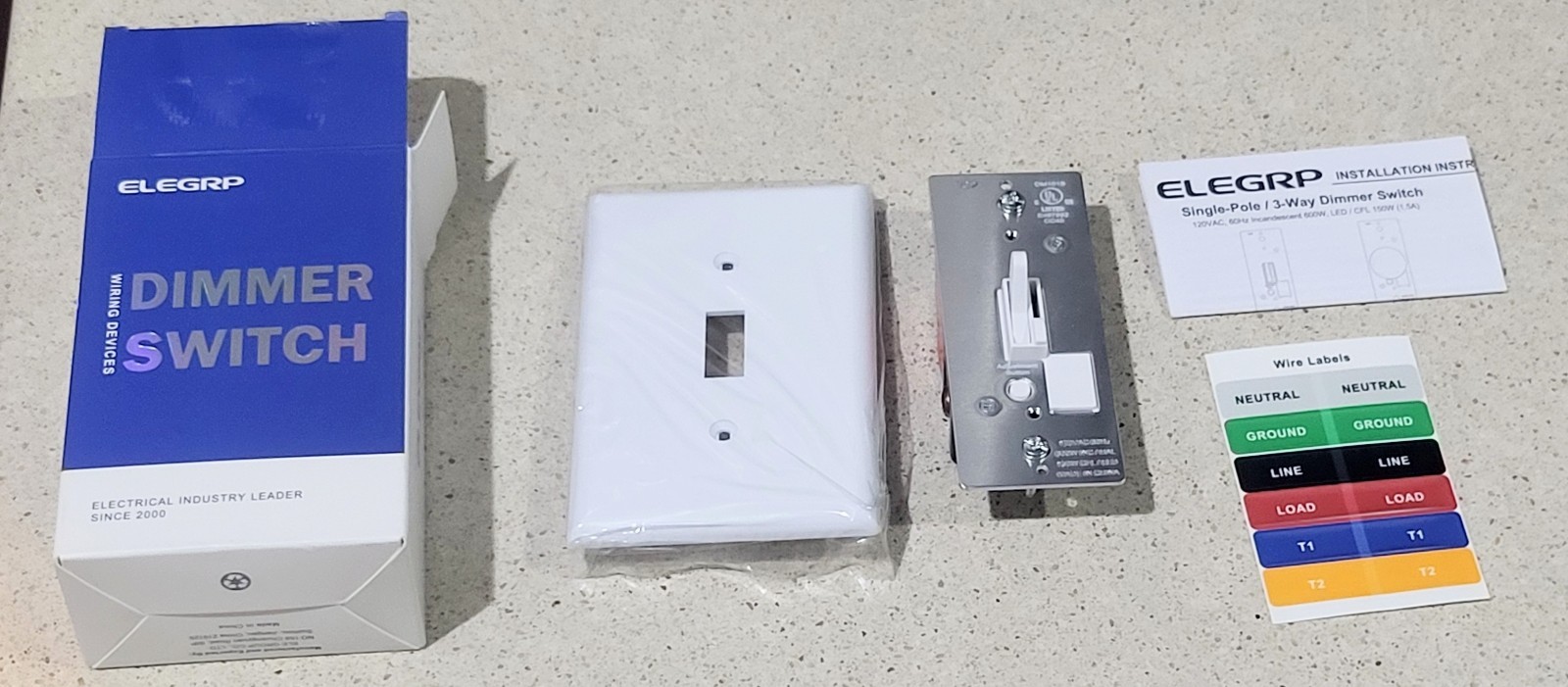 Elegrp Digital Dimmer Light Switch 300w Dimmable Led/cfl Lights & 600w📌