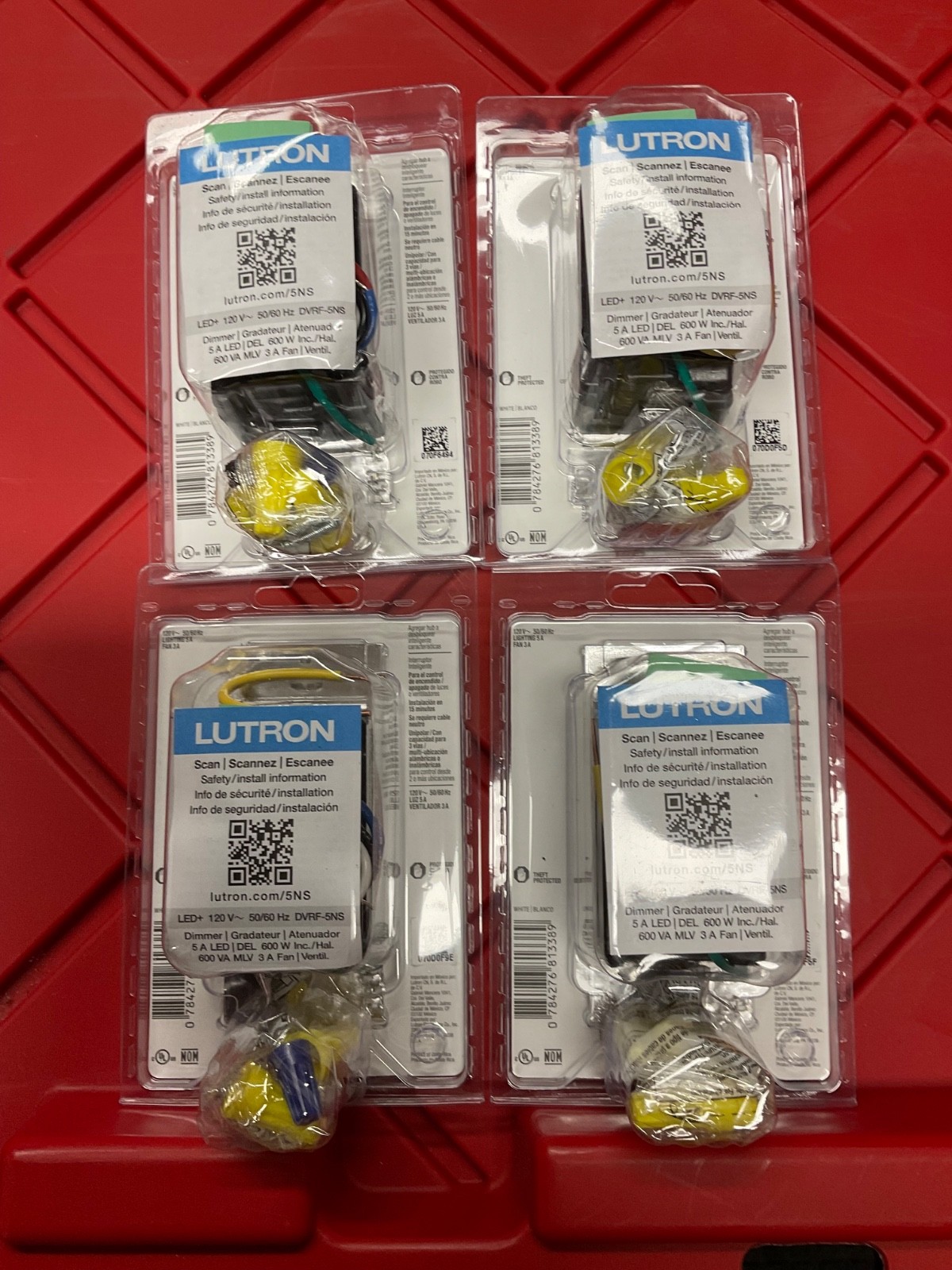 Lutron Claro Smart Switch White DVRF-5NS-WH-R. LOT OF 4