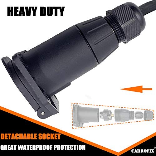 7-Way Trailer Extension Cord Wire 7-Blade Trailer Wiring Connector 3 – Feet