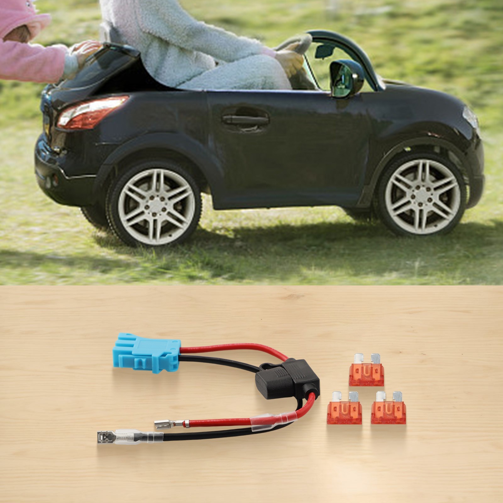 Quality ABS Plastic 12AWG Wiring Harness Connector for Peg Perego 12V Battery