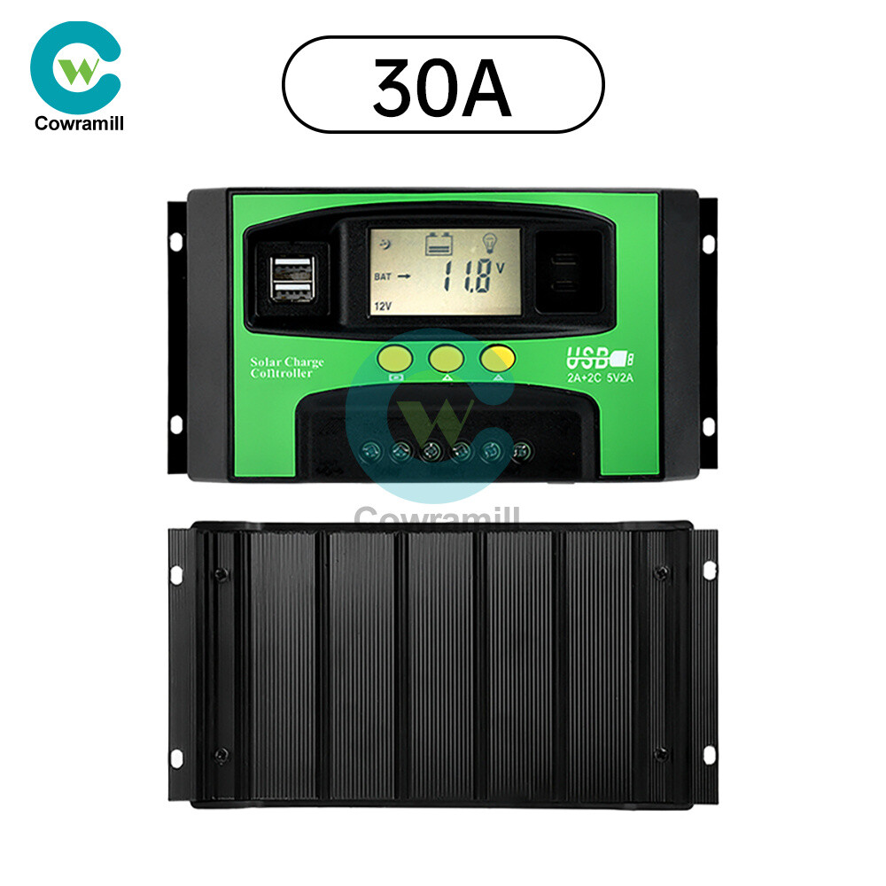 12V24V Solar Charger Controller 30A 40A 100A PV LCD Controller Timing USB/Type-C