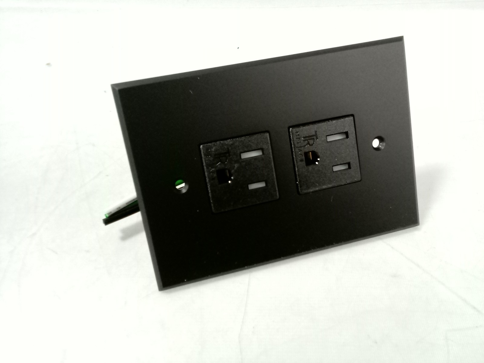 Meljac USA Modern Metal Duplex Outlet, Matte Black Nickel