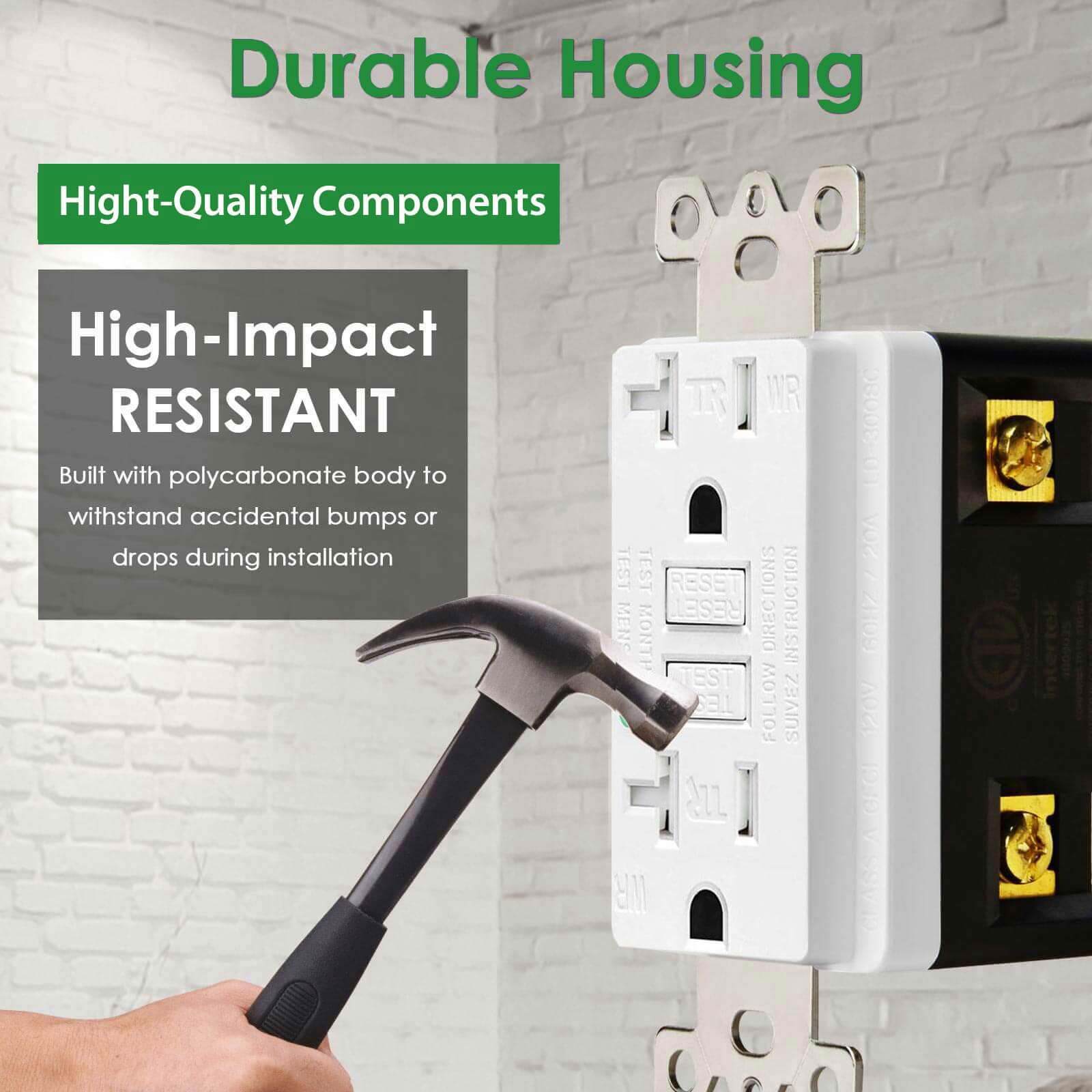 1 x Greencycle 20A Self Testing GFCI Outlet Hospital Grade,Residential Grade,ETL