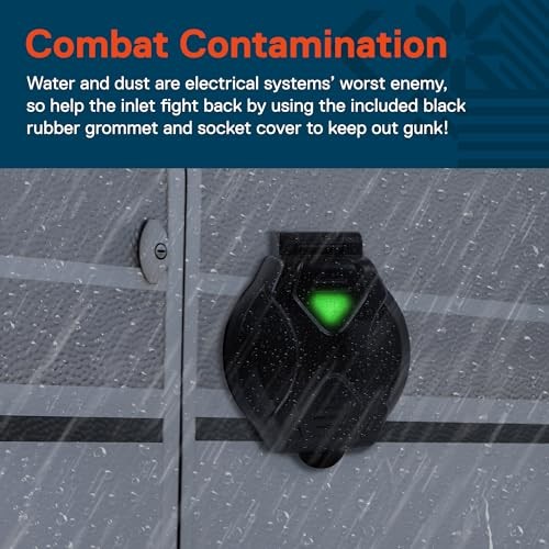 True Mods RV Power Inlet Shore Power Outlet Inlet + Connector Combo Black 30A