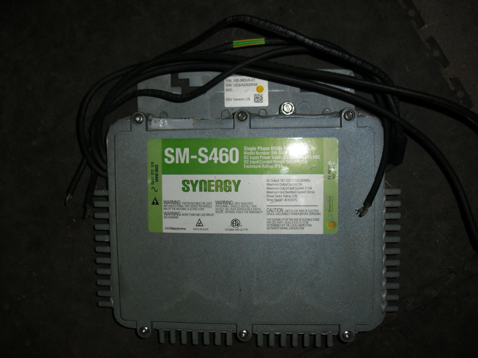 SM-S460 Synergy Grid Single Phase Utility Grid Tie Inverter 53-65 VDC, 50mA-10A