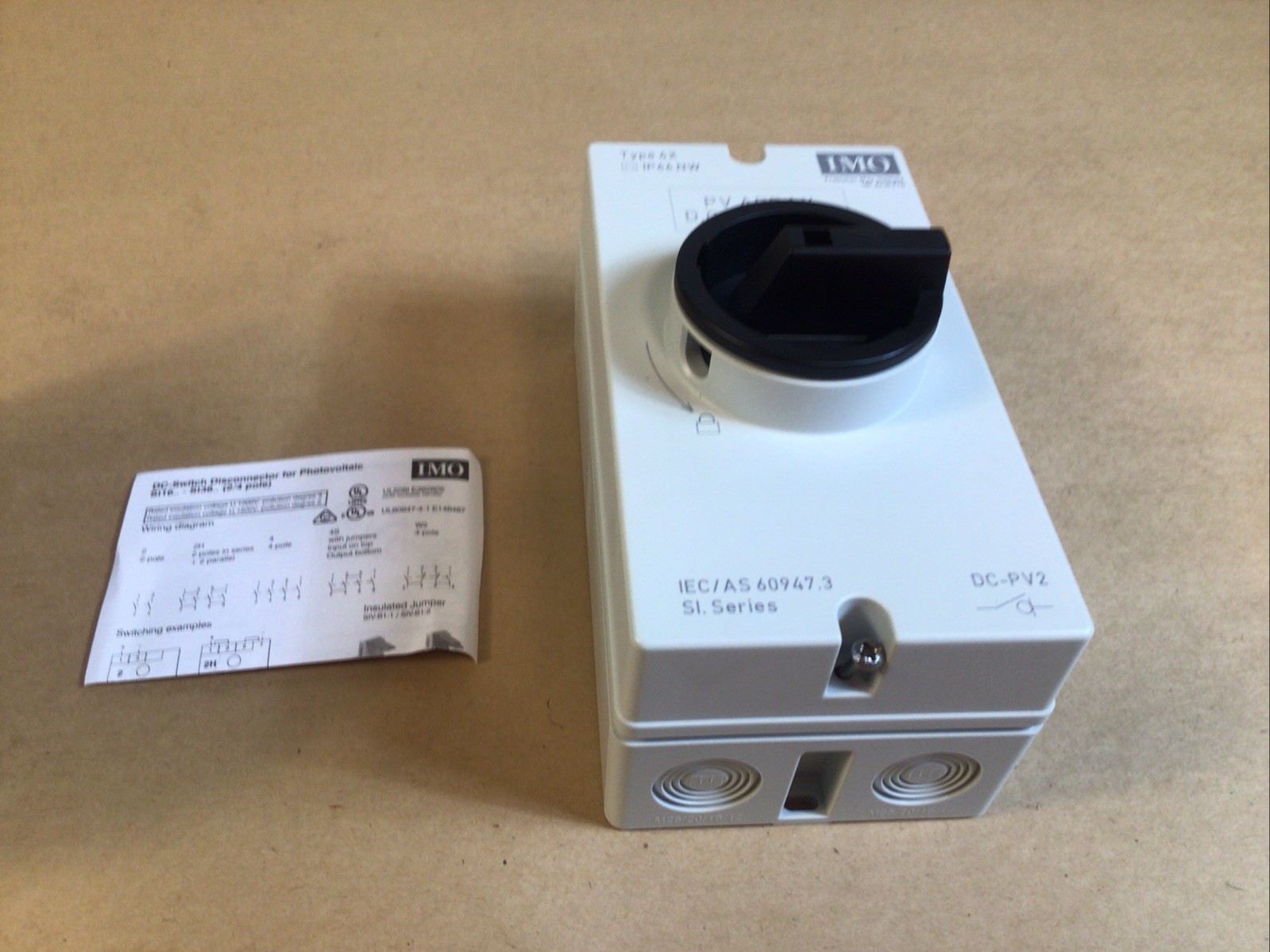IMO SI25-PEL64R-4 Enclosed DC Switch 25A 700V 4-Pole IP65 Gray Solar