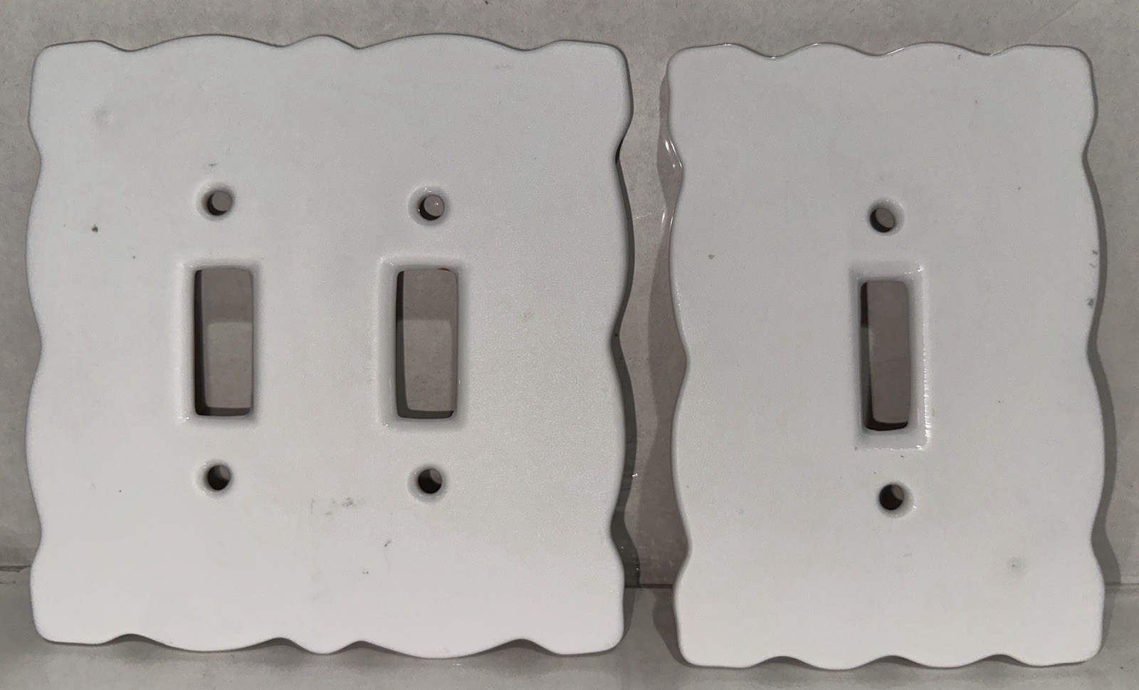 Vintage Hand Painted Ceramic Floral Light Switch Cover Plate Set Single Double